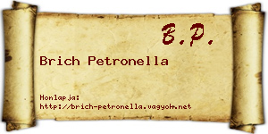 Brich Petronella névjegykártya